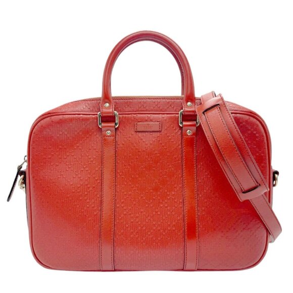 GUCCI Diamante Handbag Shoulder Bag Briefcase Orange Leather - Picture 1 of 14